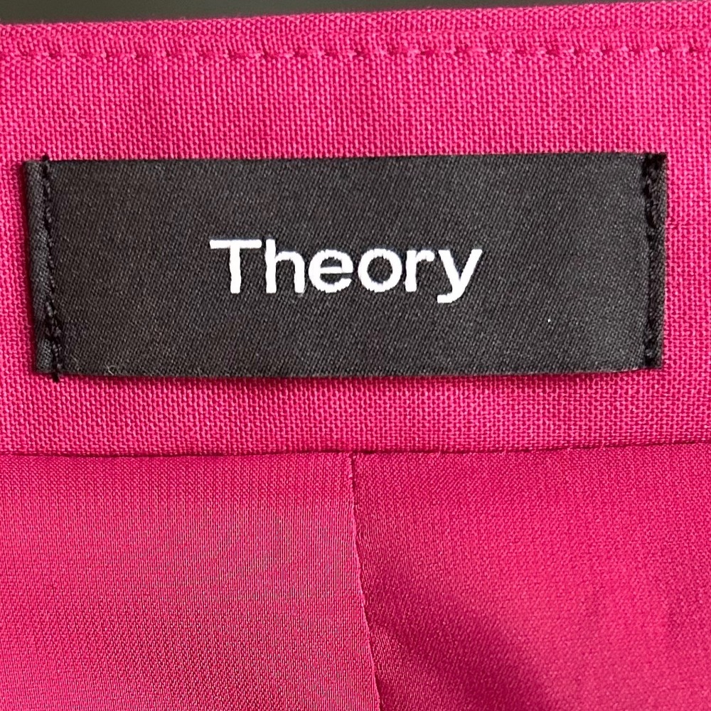 Theory Lanai Blazer size 4 Stretch Wool Blazer Open Front Office Colorful Slim - Picture 9 of 10